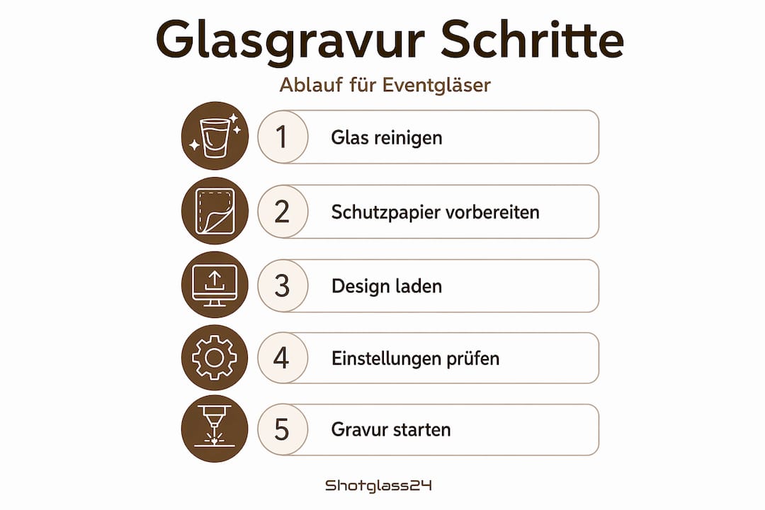 Schritt-für-Schritt-Infografik: So entsteht eine Glasgravur