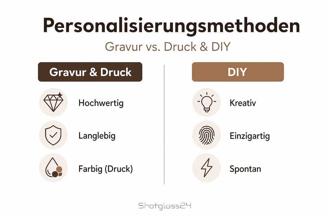 Übersicht: Gravur, Druck und DIY im direkten Vergleich – alle Vor- und Nachteile auf einen Blick