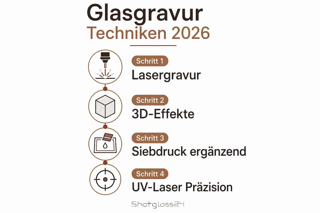 Schritt-für-Schritt-Infografik: Die wichtigsten Glasgravur-Techniken im Überblick 2026