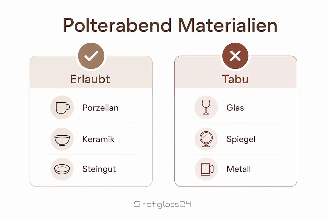 Übersicht: Welche Gegenstände sind beim Polterabend erlaubt – und welche besser tabu?