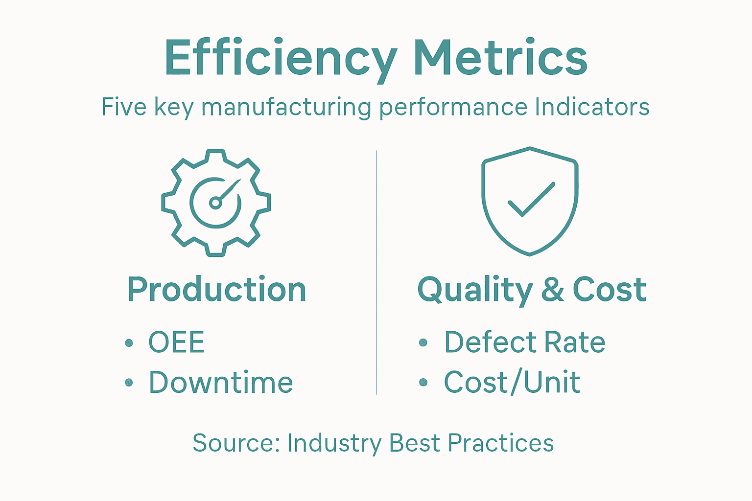 Infographic of key manufacturing metrics