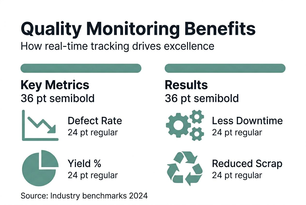 Infographic on manufacturing quality monitoring benefits