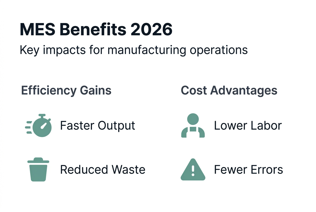 Infographic showing MES benefits and key impacts