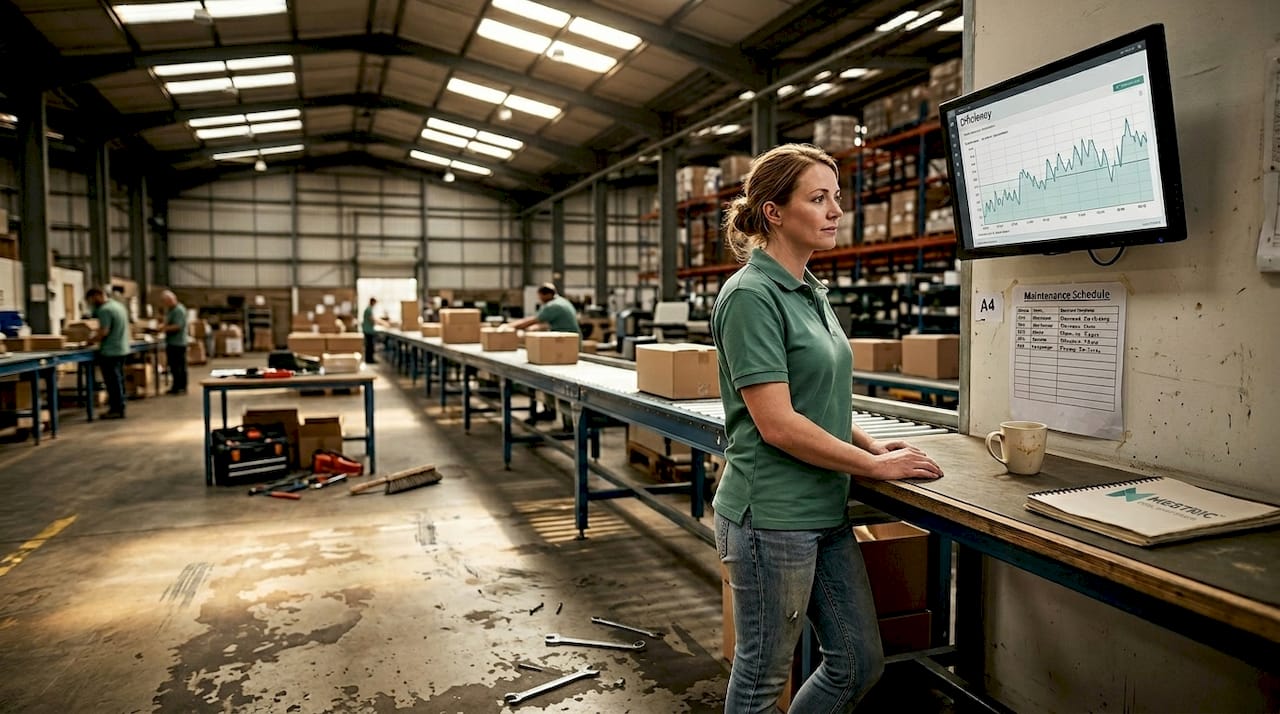 Production worker on lean manufacturing line