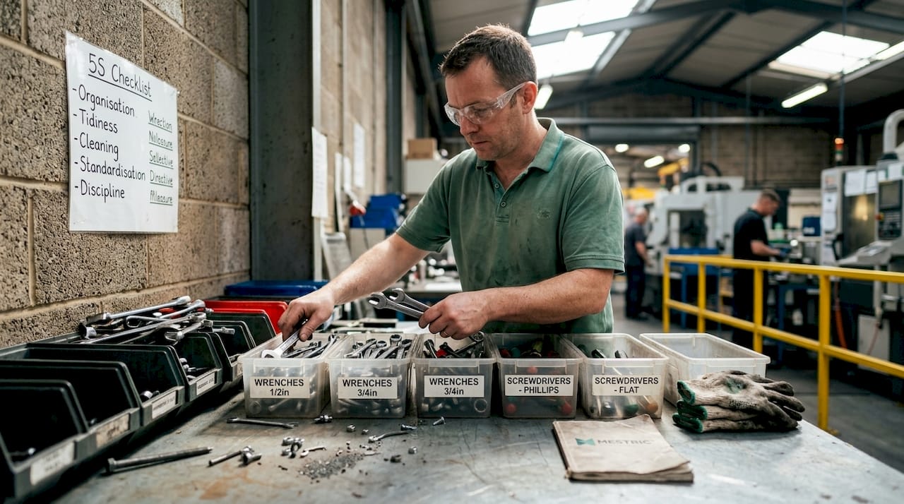 Supervisor organizing tools with 5S checklist