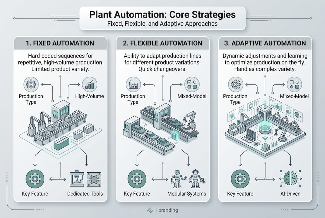 Infographic summarising key plant automation strategies
