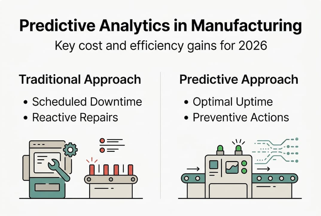 Infographic comparing traditional and predictive manufacturing