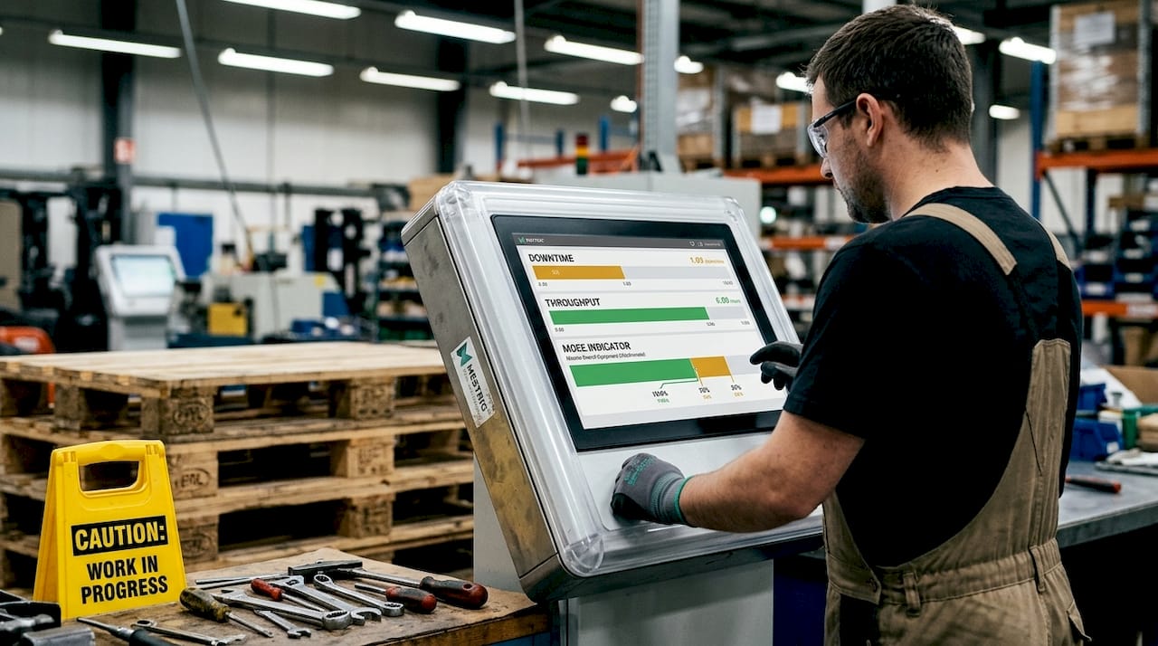 Operator checking live MOEE KPI dashboard