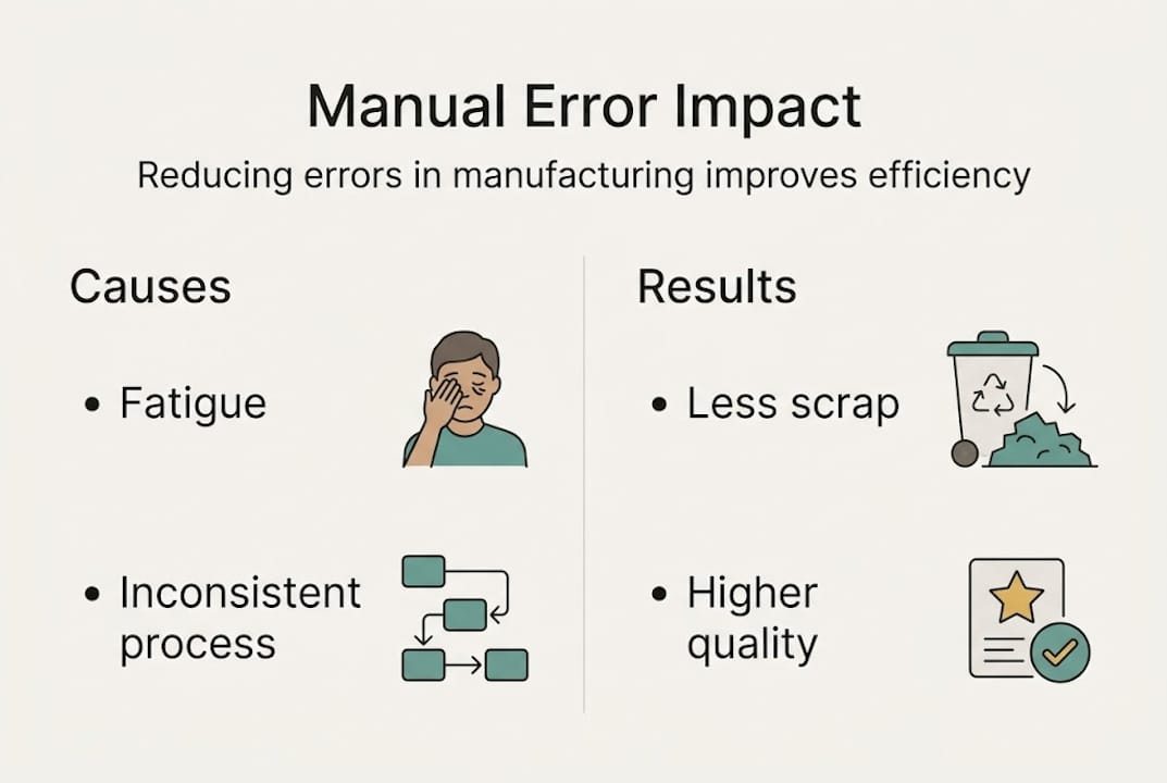 Infographic on manual error causes and results