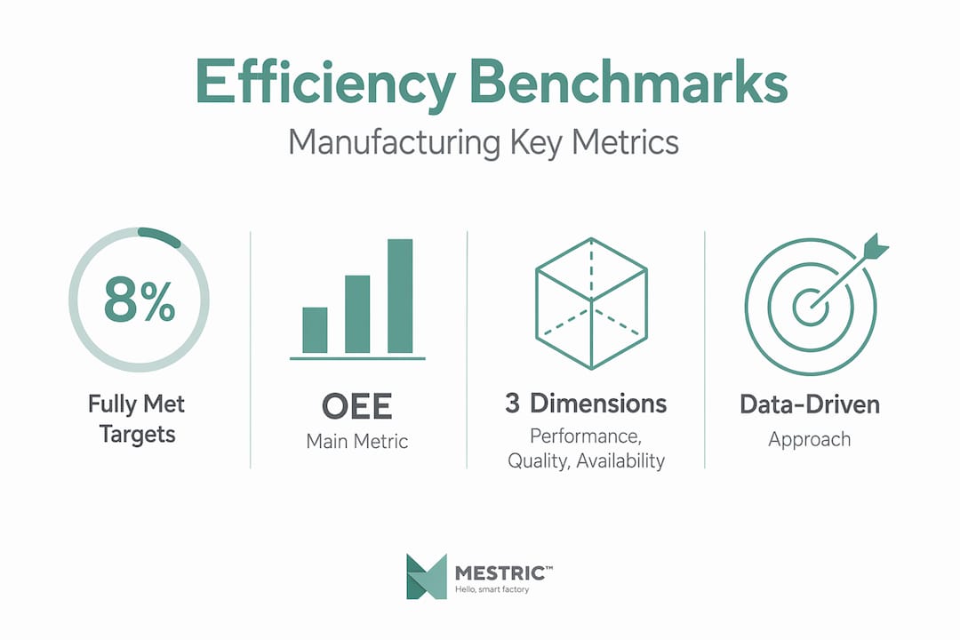 Infographic of manufacturing efficiency key metrics