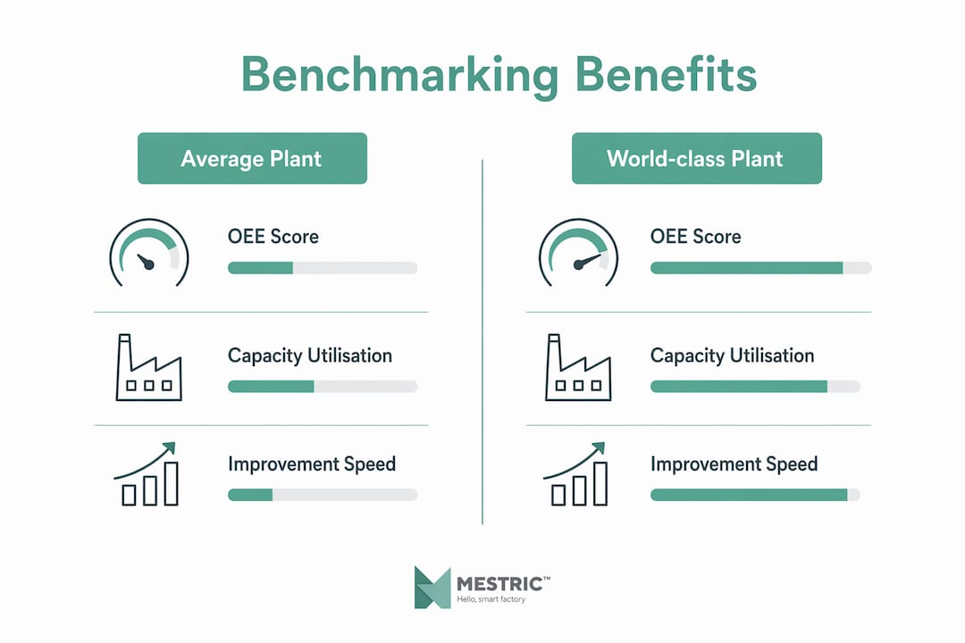 Infographic comparing average and world-class plant metrics