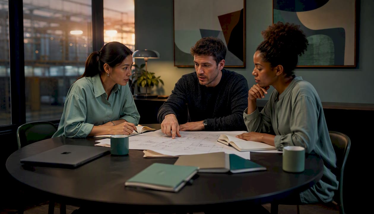 Production team discussing alert importance