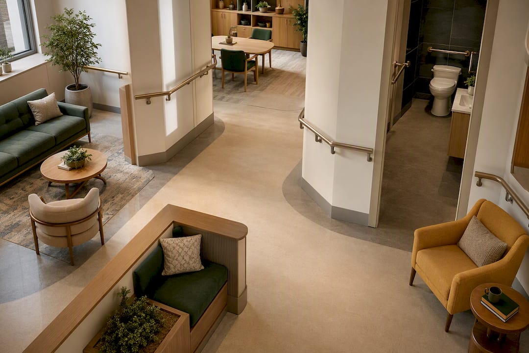 Accessible clubhouse layout with safer circulation