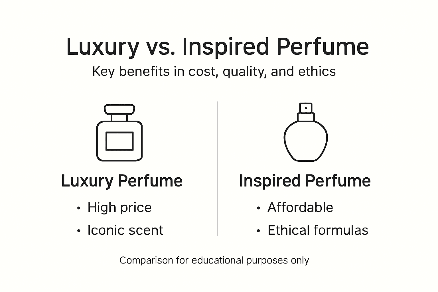 Infographic comparing luxury and inspired perfumes