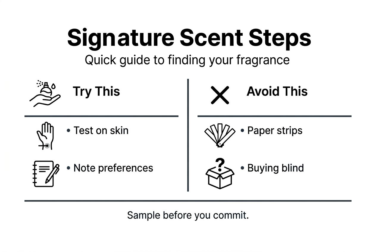 Infographic showing steps to find a scent