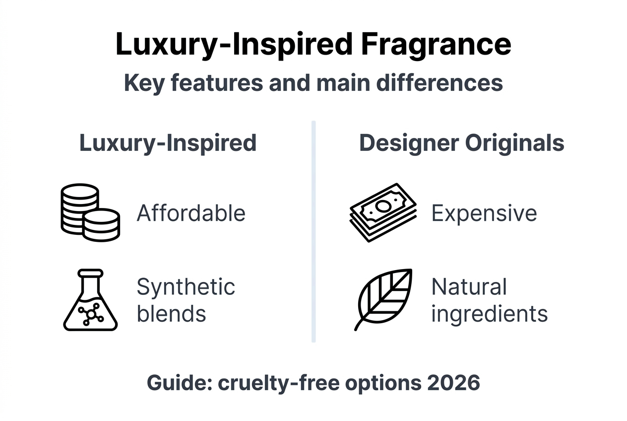 Infographic comparing luxury-inspired and designer fragrances