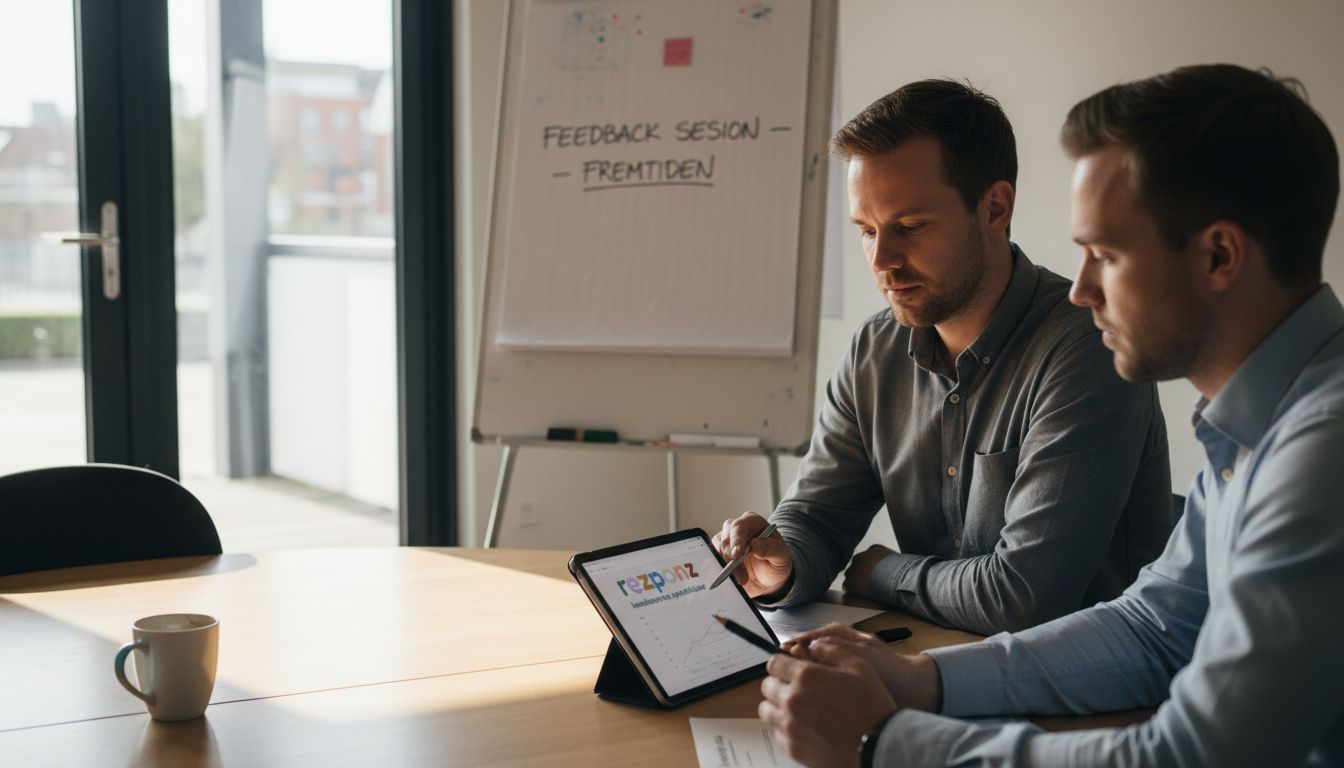 Kundeserviceteamet får feedback under et møde