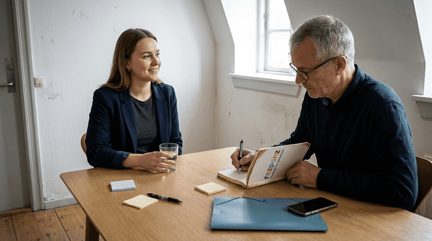 Samtale mellem kandidat og rekrutteringsansvarlig hos Rezponz
