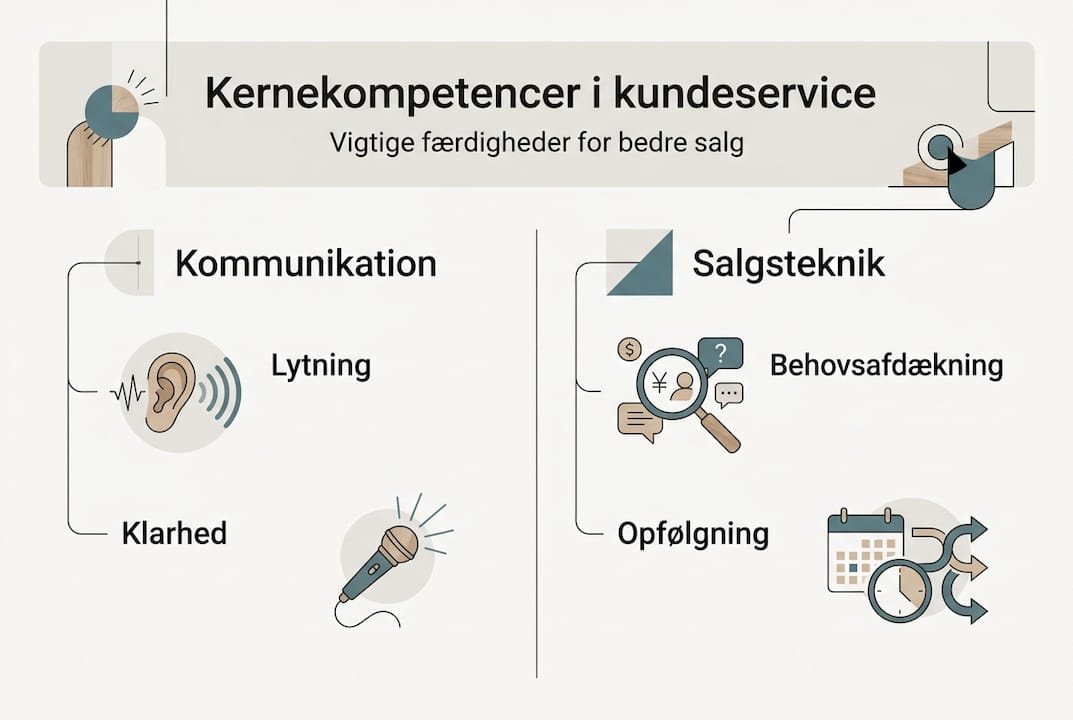 Visuel guide til de vigtigste kompetencer inden for kundeservice