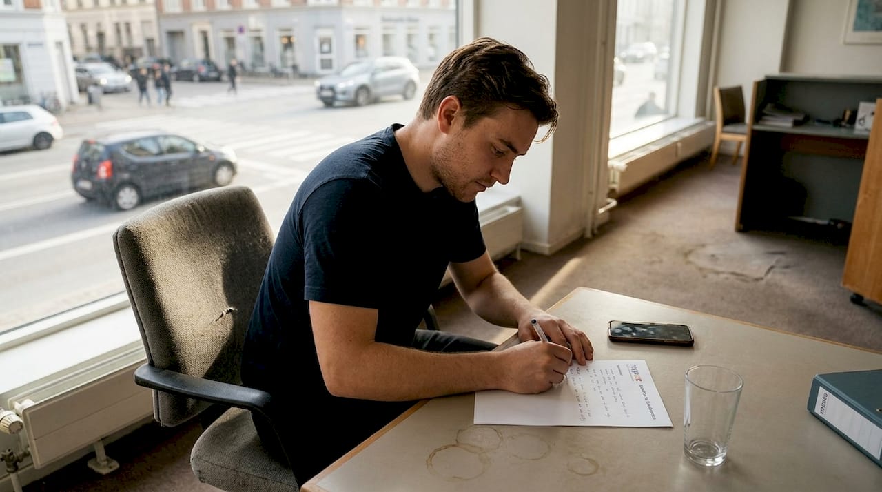 En mand tager noter om, hvad kunderne har brug for.