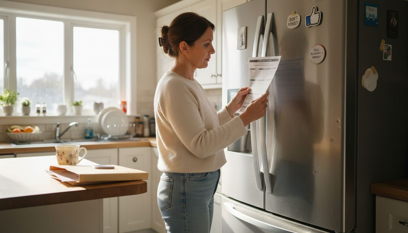 Homeowner reviews hvac maintenance checklist