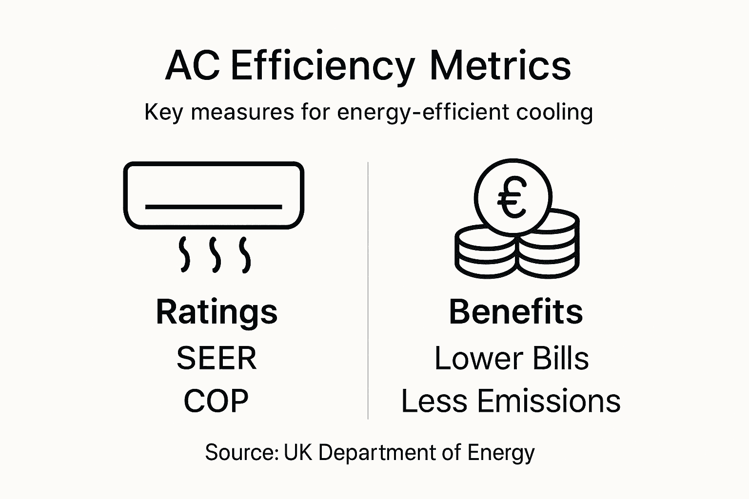 Infographic showing AC efficiency ratings and benefits