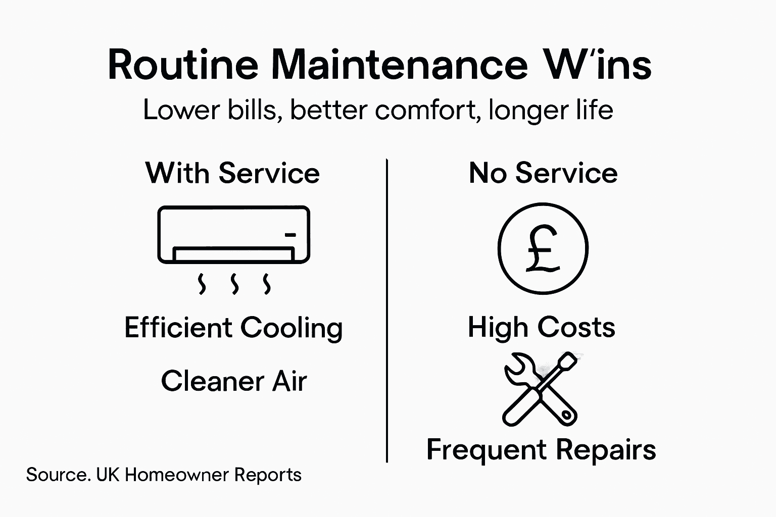 Infographic showing air conditioning maintenance benefits