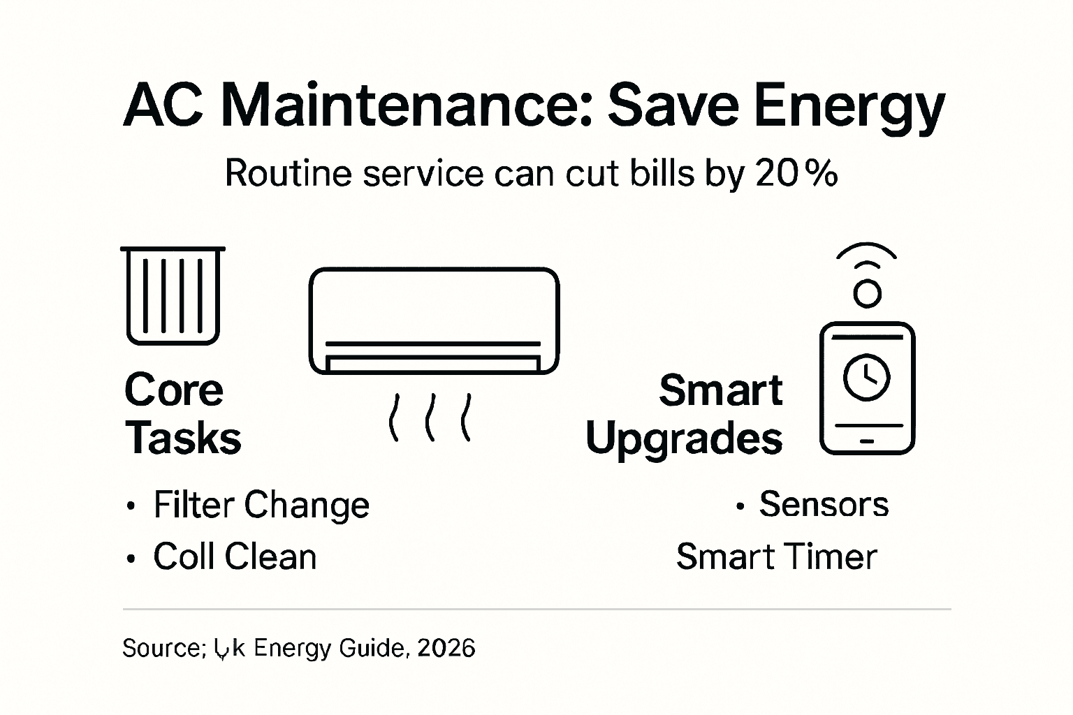 Infographic on UK AC maintenance energy efficiency