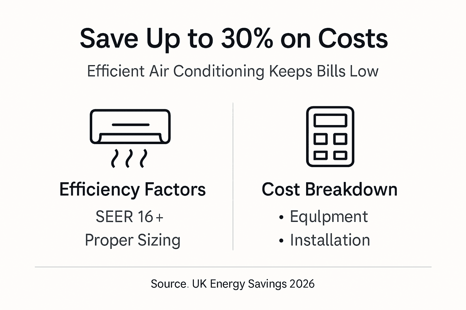 Infographic on air conditioning cost savings