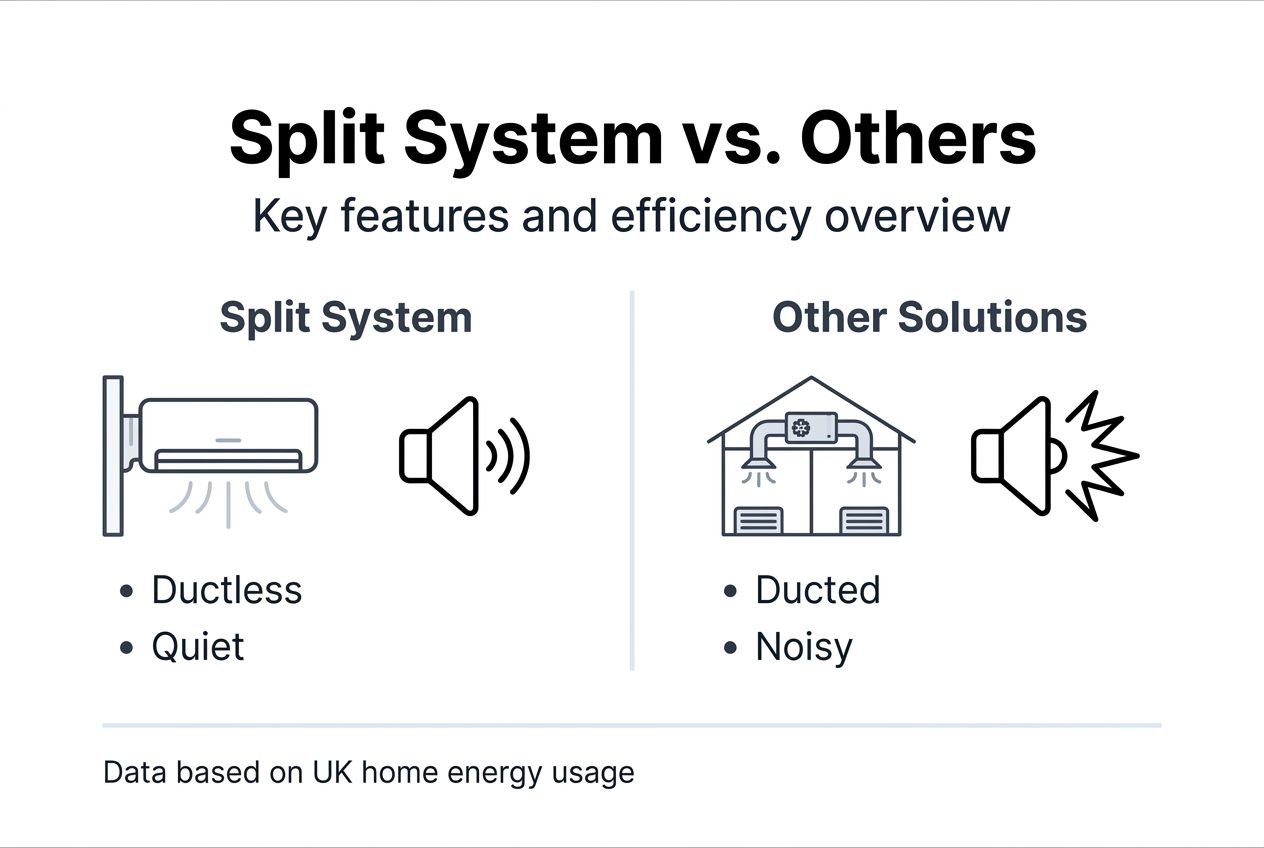 Infographic comparing split and other cooling systems