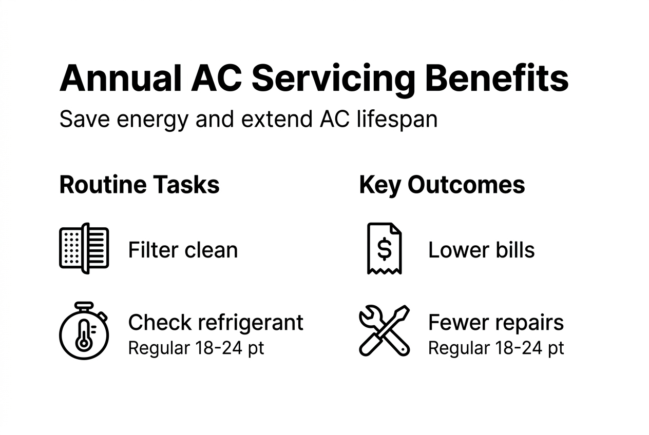 Infographic showing annual AC service benefits