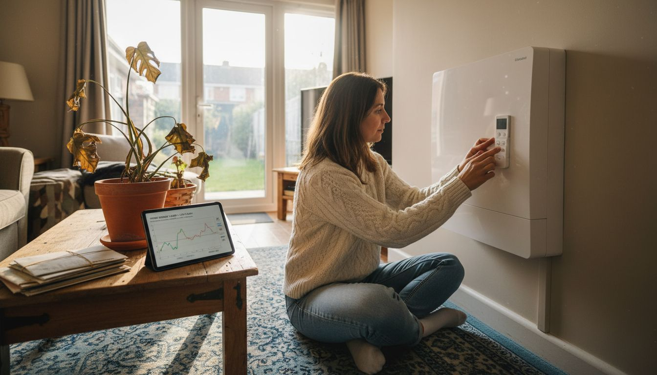 Homeowner uses inverter air conditioner remote