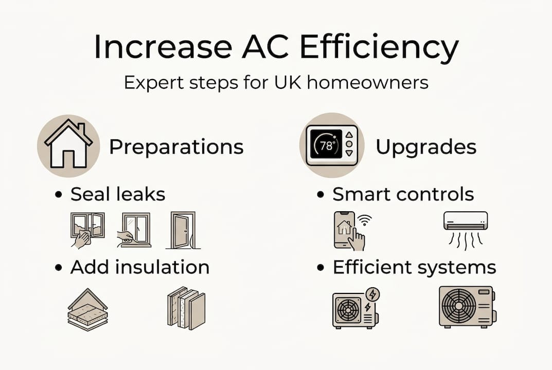 Infographic showing steps to boost AC efficiency