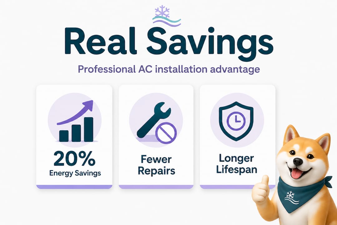 Infographic showing energy savings and reliability benefits