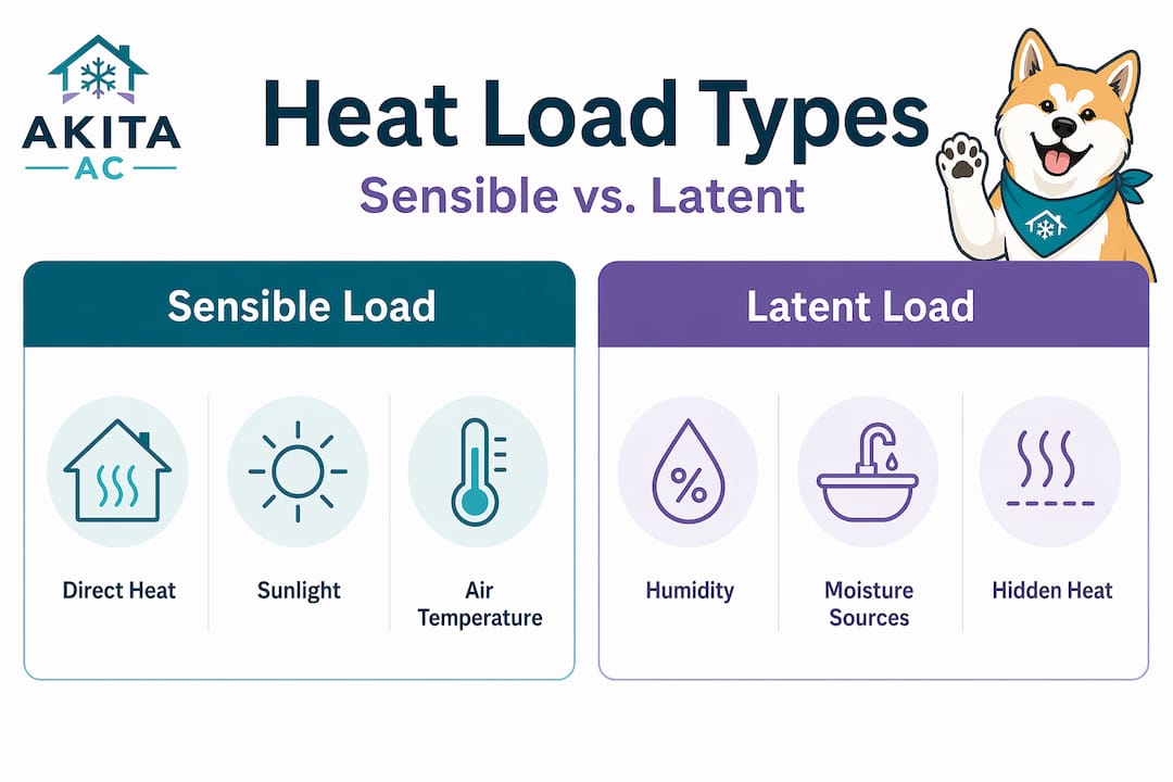 Infographic comparing sensible and latent HVAC loads