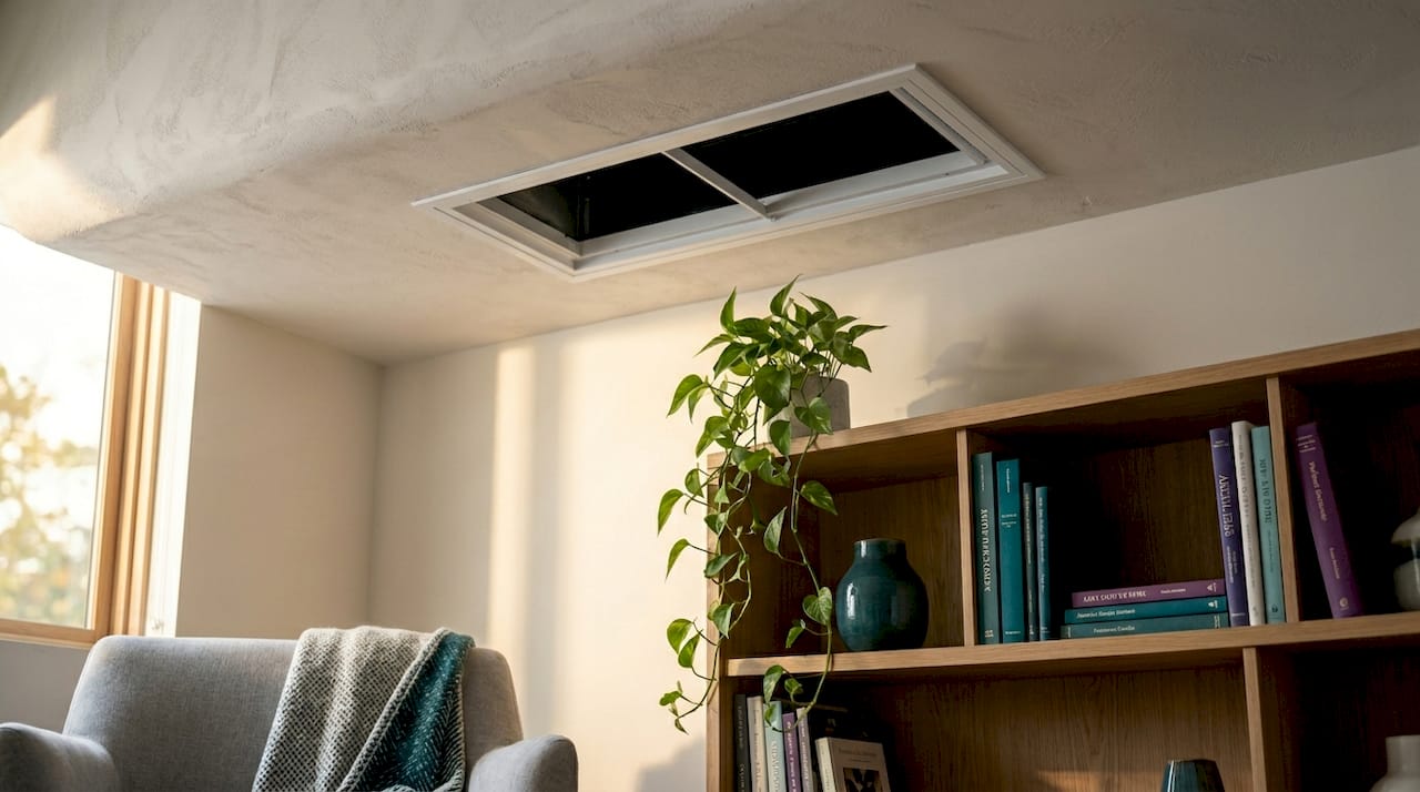 Ceiling vent for ducted AC in living room