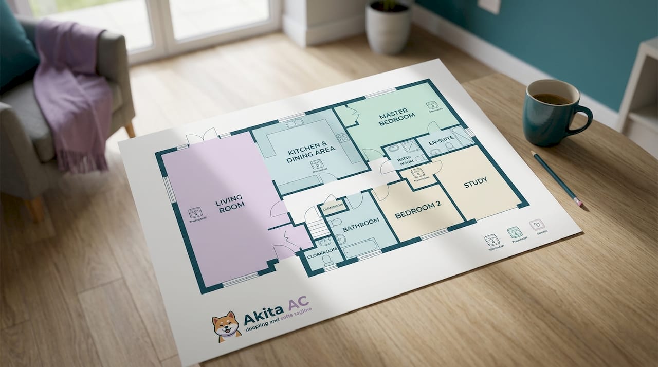 Home layout with aircon zoning areas