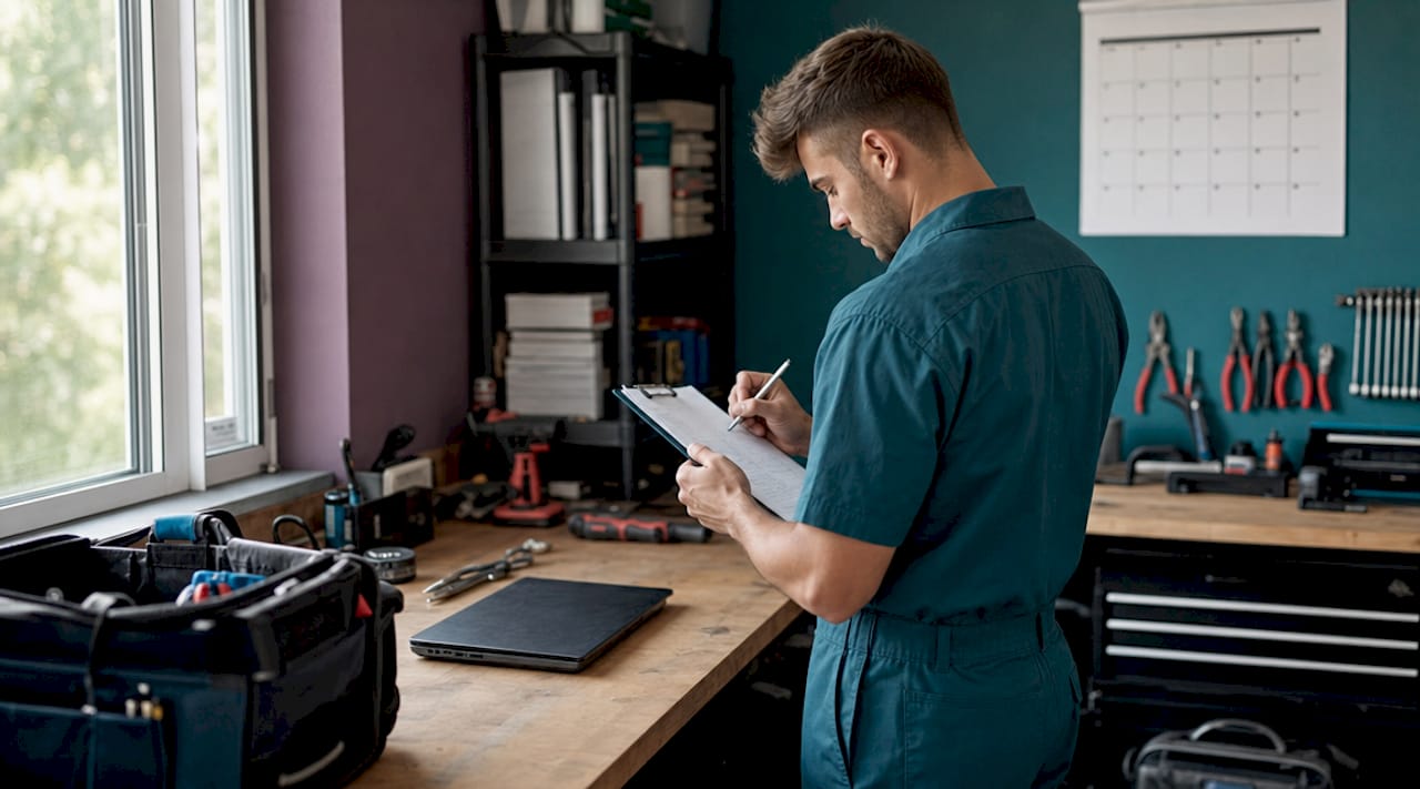 HVAC contractor documenting transparent pricing details