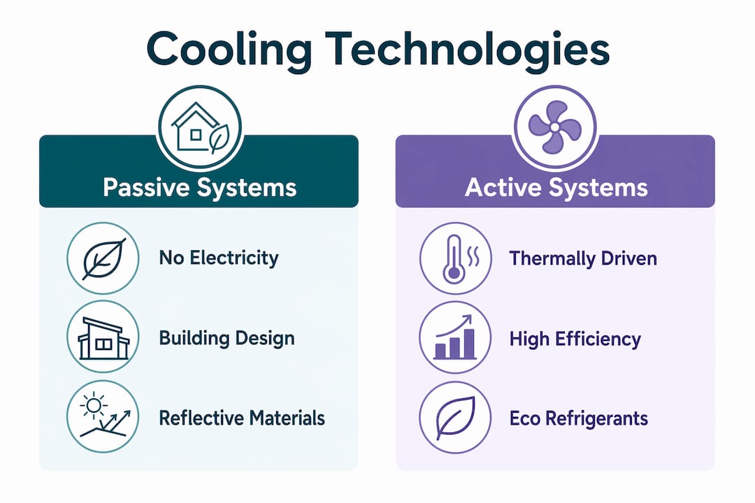 Infographic comparing cooling technology types