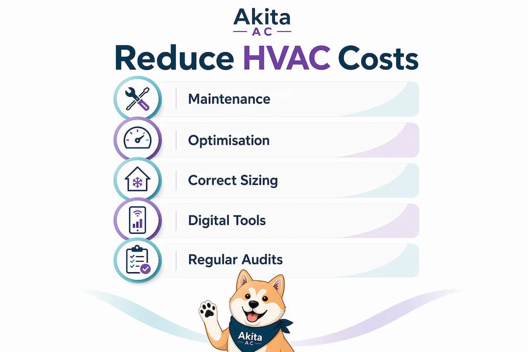Infographic outlining steps to reduce HVAC costs