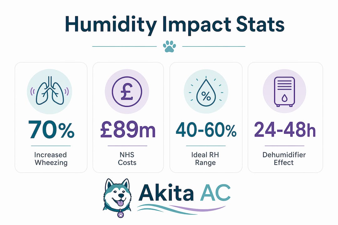 Infographic showing statistics about humidity effects