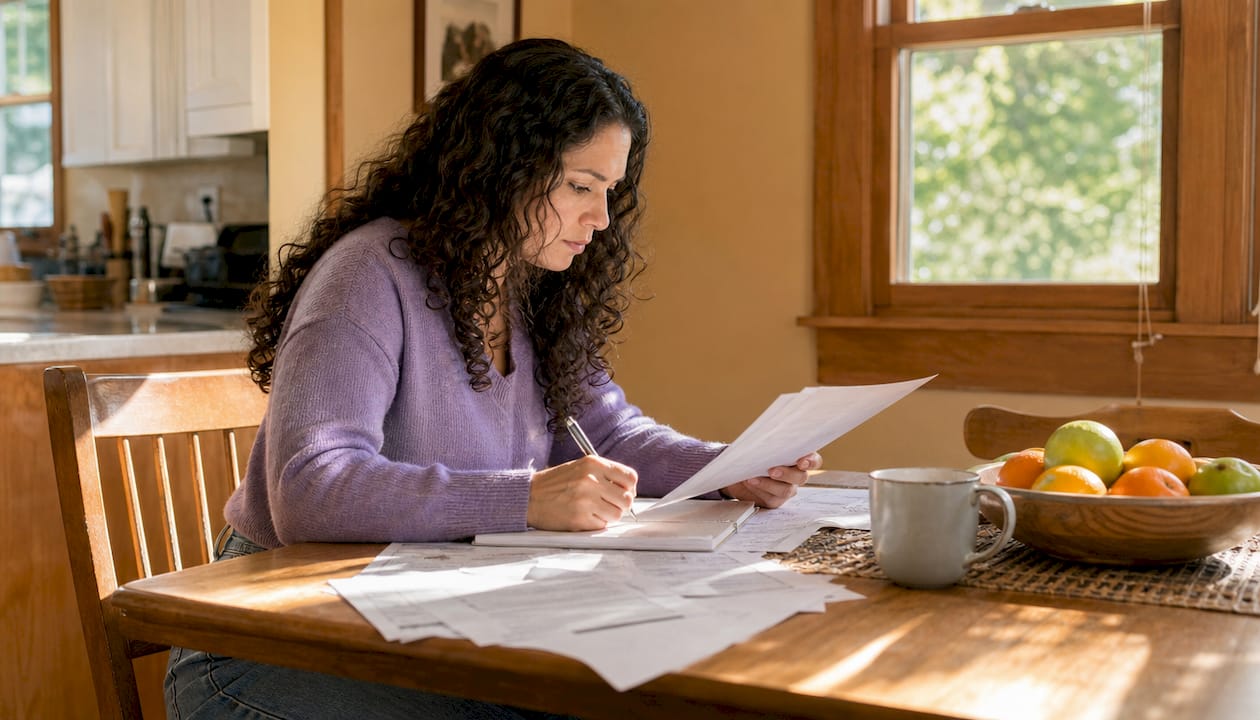 Homeowner reviewing HVAC energy bills