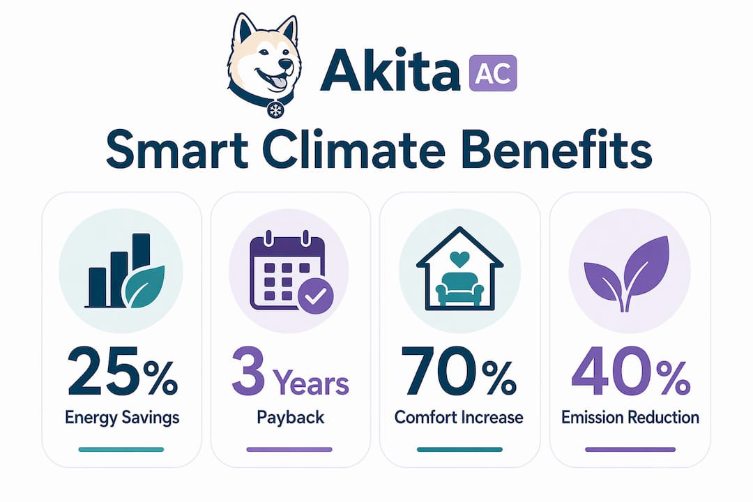 Infographic showing key smart climate control benefits