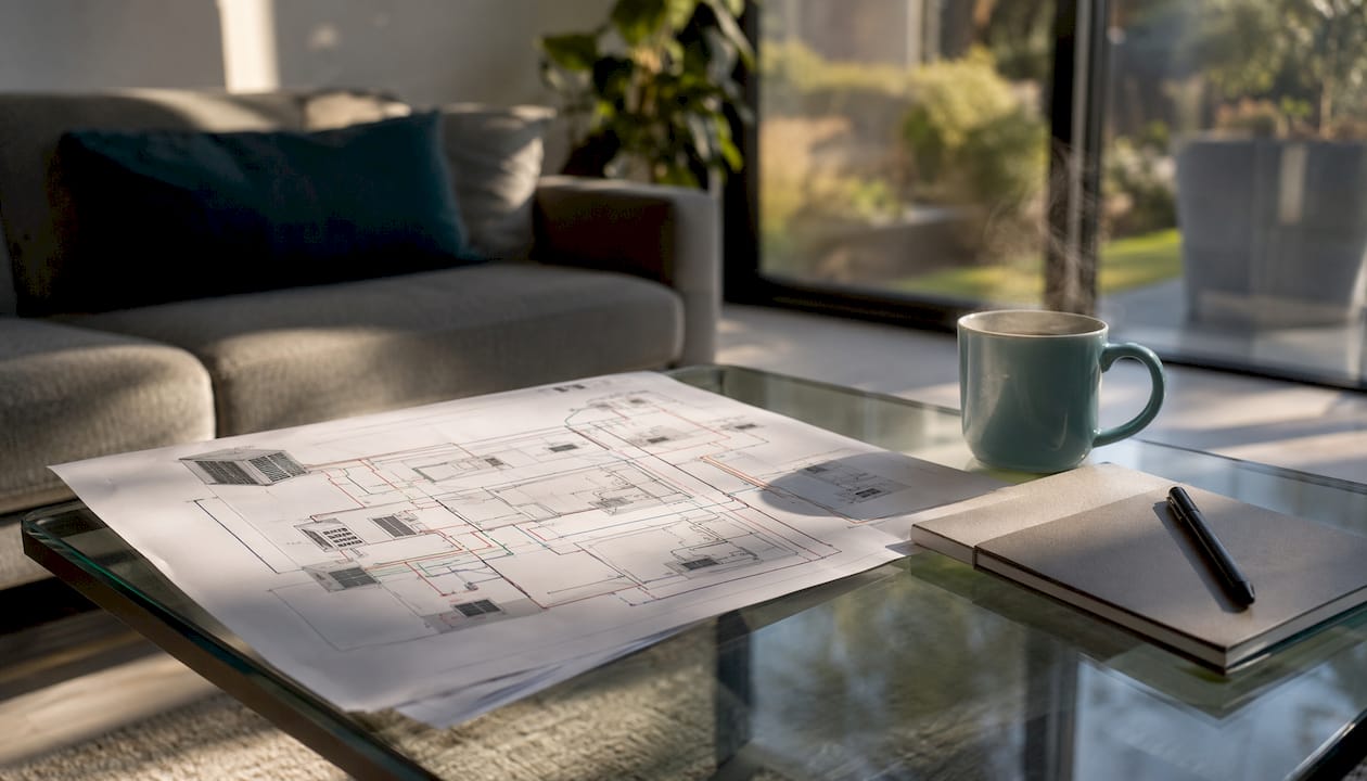 VRF multi-zone system schematic on desk
