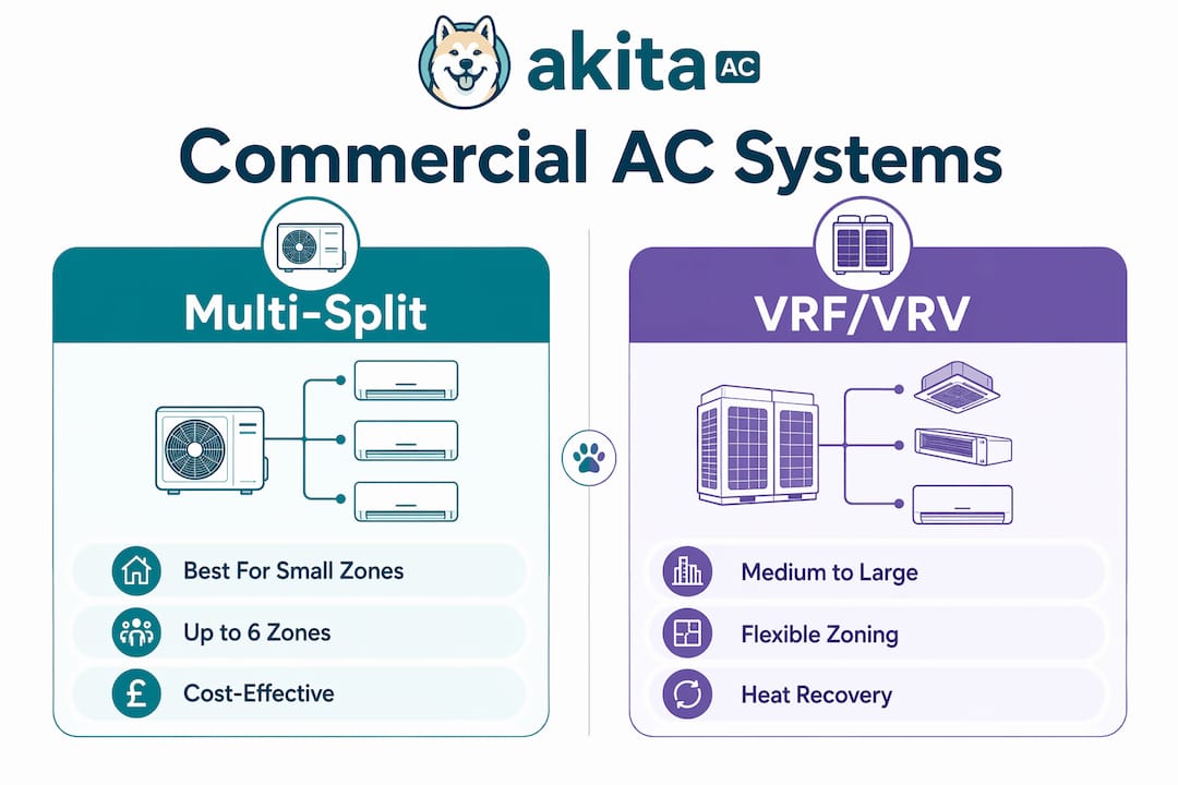 Infographic comparing commercial AC system types