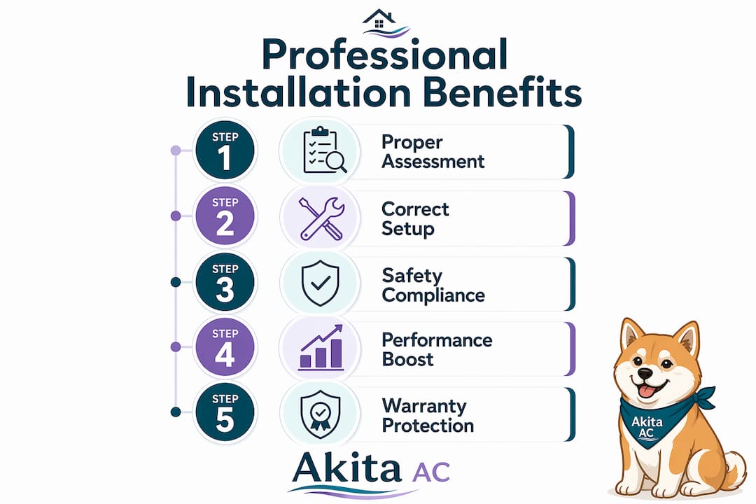 Infographic showing five key benefits of professional installation