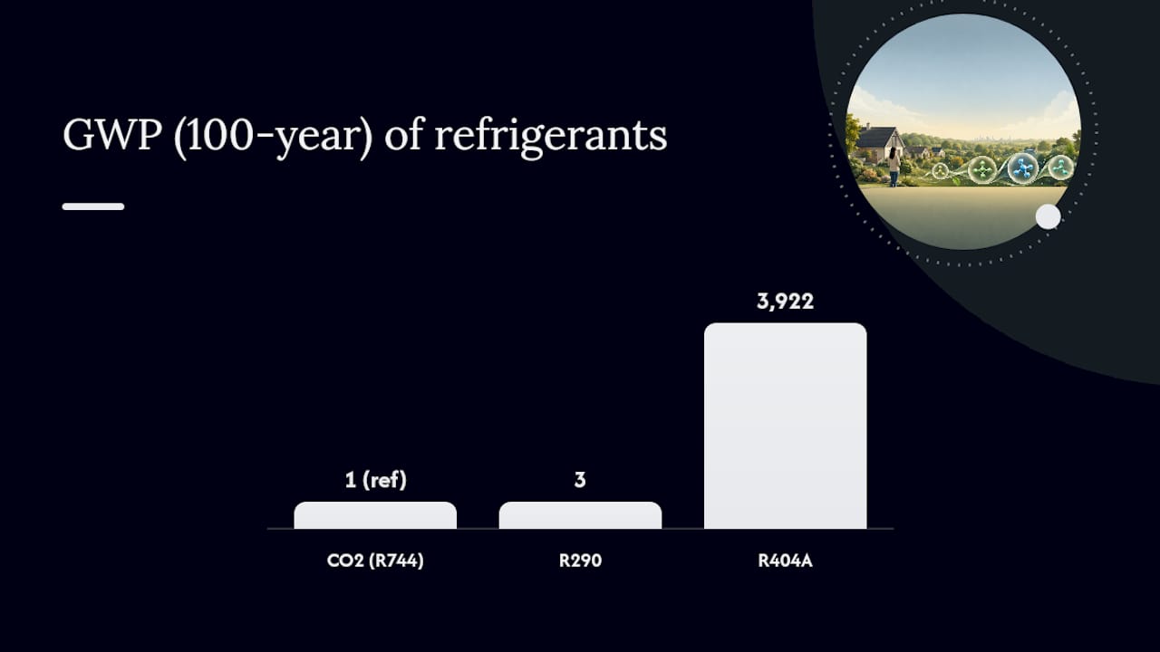 GWP comparison chart of refrigerants