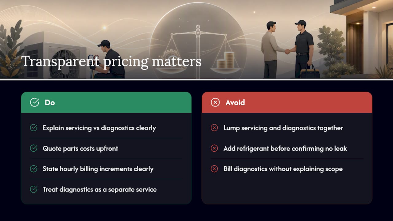 Why transparent pricing on diagnostics matters more than it seems — overview diagram