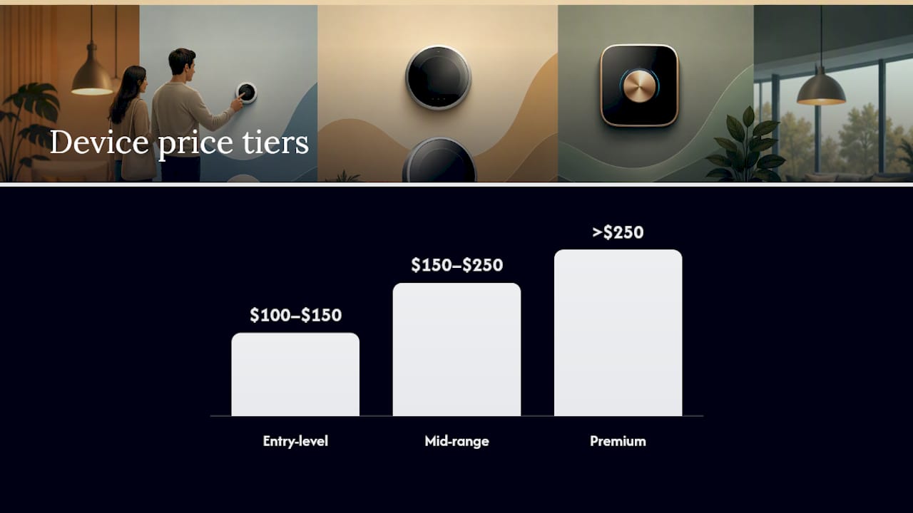 Smart thermostat device price tiers