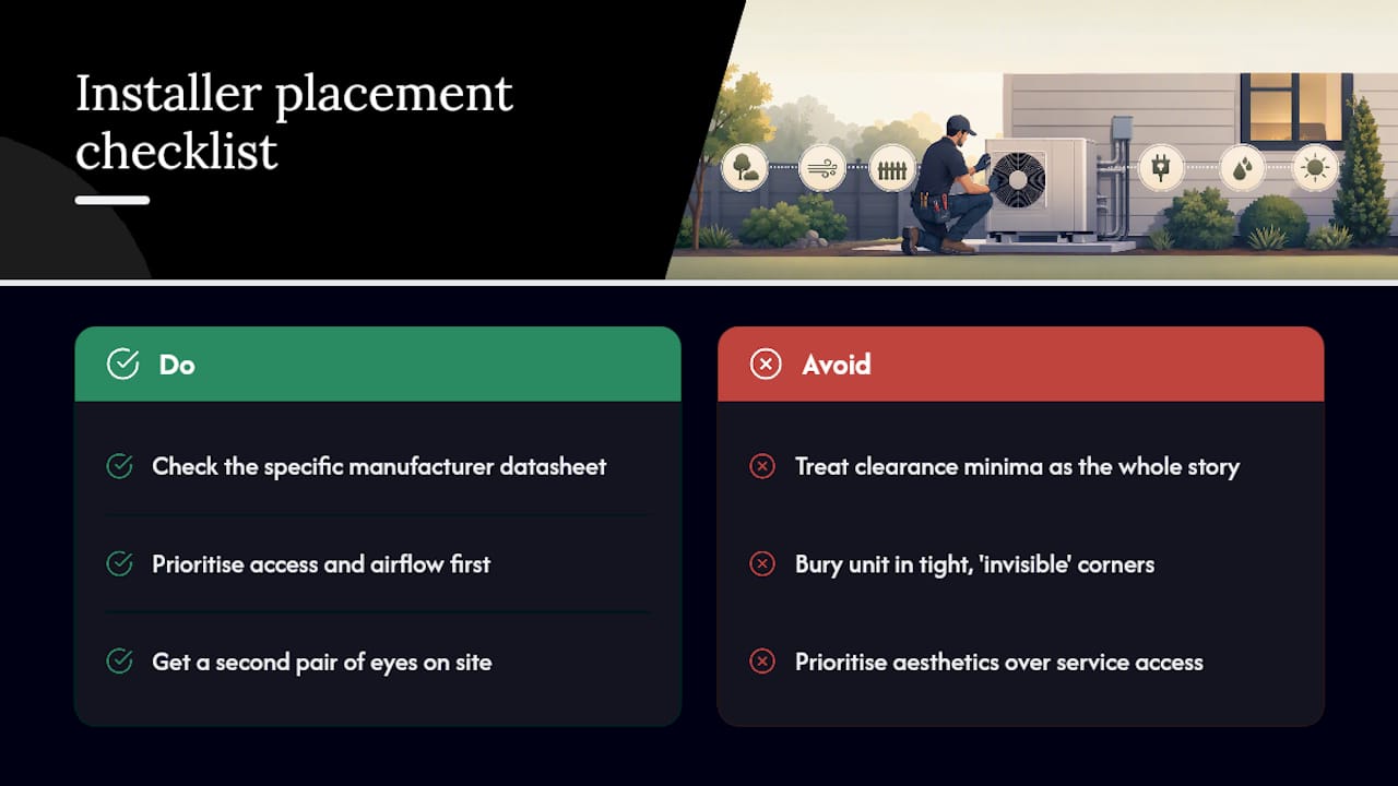 The trade honest opinion on outdoor unit placement — overview diagram
